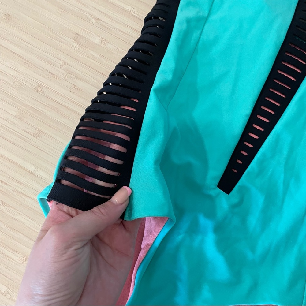 Body glove teal mint black cutout one piece swimsuit - Picture 2 of 8